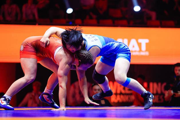 Wrestling Ranking Series Ulaanbaatar Open 62kg WW Ok Ju Kim PRK df Bilyana Zhivkova Dudova BUL Copyright: xKostadinxAndonovx xUnitedxWorldxWrestlingx Kostadin Andonov United World Wrestling