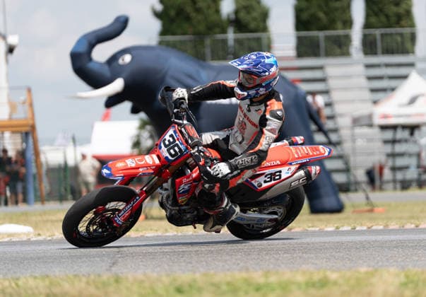 IPA85395681 - Viola Melvin (FRA) - Honda - Gazza Racing during FIM Supermoto World Championship, WM, Weltmeisterschaft 2026 - Grand Prix of Piemonte, Supermoto race in Busca, Italy, June 06 2026  Copyright: xSilvanoxMarcoxCesario IPAxSportx xx 85395681