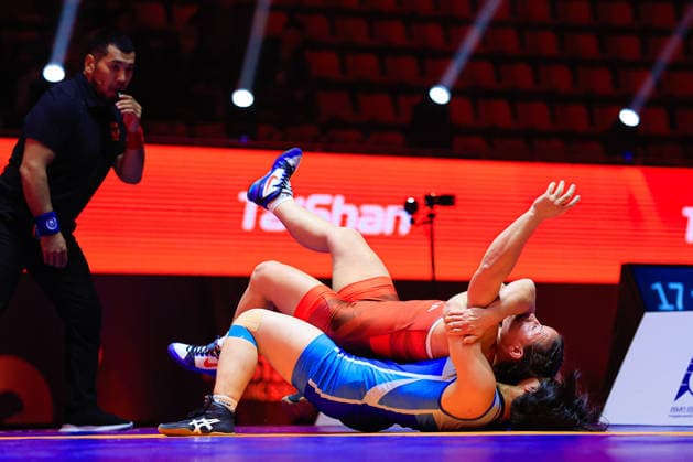 Wrestling Ranking Series Ulaanbaatar Open 62kg WW Ok Ju Kim PRK df Bilyana Zhivkova Dudova BUL Copyright: xKostadinxAndonovx xUnitedxWorldxWrestlingx Kostadin Andonov United World Wrestling