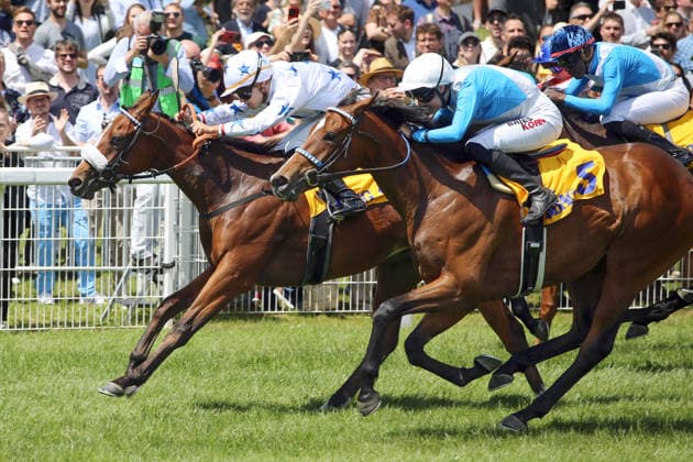 06 06 2026, Iffezheim, Baden Wuerttemberg, GER Zauberfloete with Thore Hammer Hansen wins the Badener Jugendpreis Galopprennbahn Baden Baden, Iffezheim horse, jockey, Zauberfloete, Hammer Hansen, victory, finish, finish 260606B986IFFEZHEIM JPG
