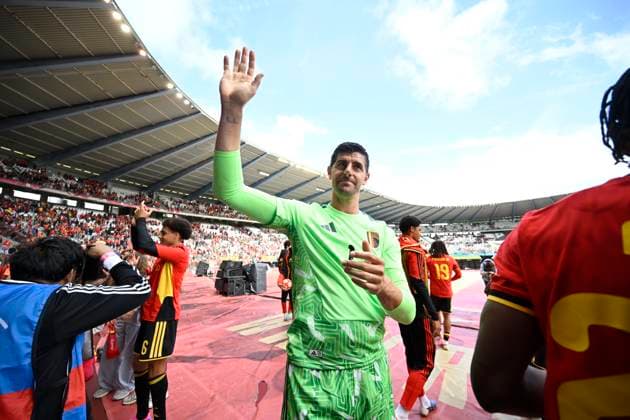 Belgium v Tunisia UEFA International Friendly, Länderspiel, Nationalmannschaft Game BRUSSELS, BELGIUM - JUNE 06 : Courtois Thibaut goalkeeper of Belgium during the pre-World Cup international friendly game match between Belgium and Tunisia in preparation of the FIFA 2026 World Cup Football Championship on June 6, 2026 in Brussels, Belgium, 06 06 2026 Brussels Belgium  Copyright: xNicoxVereeckenx