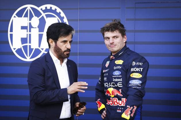 MONACO - Mohammed Ben Sulayem (FIA) and Max Verstappen (Red Bull Racing) after qualifying at the Circuit de Monaco ahead of the Monaco Grand Prix. SEM VAN DER WAL ANP xVIxANPxSportx xxANPxIVx 560285863 originalFilename: 560285863.jpg