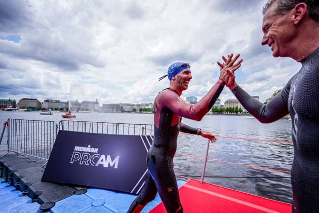 Ironman Hamburg competition for Ironman CEOs 06 06 26 Impressions of the exclusive CEO competition as part of Ironman Hamburg 2026 The participating managing directors and CEOs completed an aquathlon consisting of a 200-metre swim in the Inner Alster followed by a 5-kilometre run along the banks of the Alster The event offers business leaders a sporting platform in the run-up to the main race Photos Julian Richter Hamburg Alster Hamburg Germany JRW02317