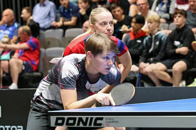 In doubles Nina Mittelham with Josephina Neumann GER Erfurt TT Finals 2026 German Championships, Table Tennis Exhibition Hall Erfurt 06 06 2026 GER Erfurt TT Finals 2026 German Championships, Table Tennis Exhibition Hall Erfurt 06 06 2026 Thuringia German Championships 06 06 2026 Erfurt Copyright: xEibner-Pressefoto JoergxHirschx EP_JHH