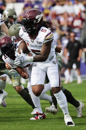 AMERICAN FOOTBALL - AFLE, Vikings vs Fire VIENNA,AUSTRIA,06.JUN.26 - AMERICAN FOOTBALL - AFLE, American Football League Europe, Vienna Vikings vs Rhein Fire. Image shows Nazir Streater (Rhein Fire).  GEPAxpictures xDavidxBitzan