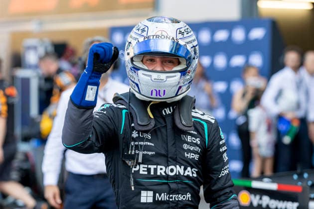 MONTE-CARLO, MONACO - JUNE 06: Kimi Antonelli (12) of Italy and Mercedes-AMG PETRONAS Formula One Team celebrates his victory during qualifying on June 6, 2026 at the Circuit de Monaco in Monte-Carlo, Monaco. (Photo by Bob Kupbens Icon Sportswire) AUTO: JUN 06 F1 Monaco Grand Prix EDITORIAL USE ONLY Icon2606060441