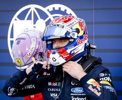 MONACO - Lewis Hamilton (Ferrari) and Max Verstappen (Red Bull Racing) after qualifying at the Circuit de Monaco ahead of the Monaco Grand Prix. ANP SEM VAN DER WAL xVIxANPxSportx xxANPxIVx 560288706 originalFilename: 560288706.jpg