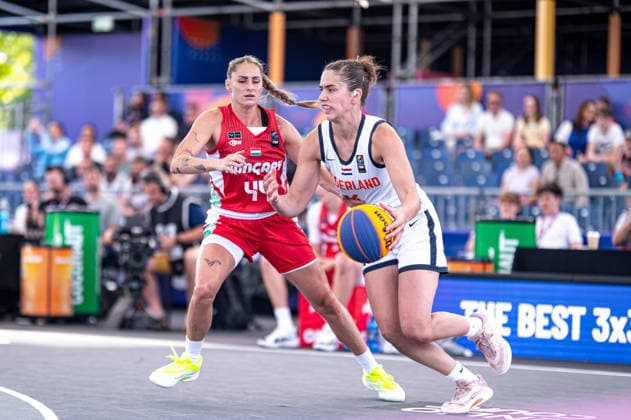 Warszawa 06.06.2026. 3x3 Basketball World Cup Day 6 in Warsaw, Poland. Netherlands - Hungary match --- Mistrzostwa Swiata w koszykowce 3x3 Dzien 6 w Warszawie. Mecz Holandia - Wegry Persons Shown : Vivi Borondi Noortje Driessen Fot. Kai Taller Arena Akcji NEWSPIX.PL --- newspix.pl 