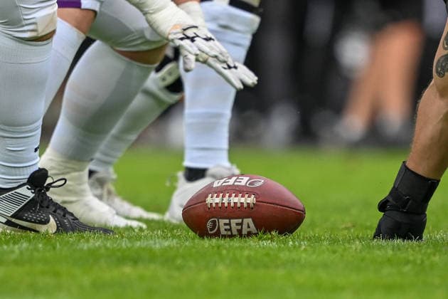 AMERICAN FOOTBALL - EFA, Raiders vs Galaxy INNSBRUCK,AUSTRIA,06.JUN.26 - AMERICAN FOOTBALL - EFA, European Football Alliance, Raiders Tirol vs Frankfurt Galaxy. Image shows a feature with a ball.  GEPAxpictures xDanielxSchoenherr