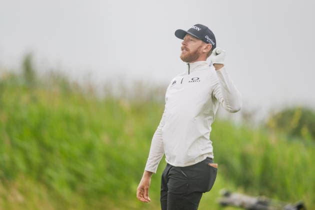 AMSTERDAM, NETHERLANDS - JUNE 06: Sebastian Söderberg of Sweden plays his second shot from the fairway of the 16th hole during the third round of the KLM Open at The International on June 6, 2026 in Amsterdam, Netherlands. Credit: Andy Astfalck NurPhoto Netherlands Copyright: xAndyxAstfalckx