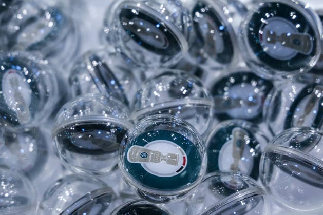 Sport, Football, DFB Cup season 2026 2027 DFB Cup draw for the 1st round 06 06 2026, German Football Museum Draw ball with the new logo of the DFB Cup Dortmund German Football Museum North Rhine-Westphalia Germany