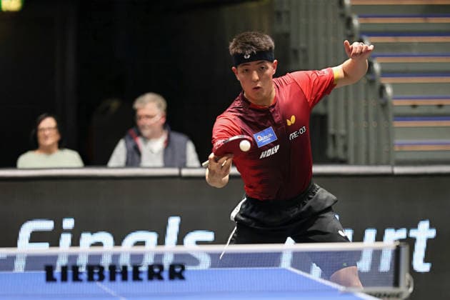 Dang Qiu blocking GER Erfurt TT Finals 2026 German Championships, Table Tennis Exhibition Hall Erfurt 06 06 2026 GER Erfurt TT Finals 2026 German Championships, Table Tennis Exhibition Hall Erfurt 06 06 2026 Thueringen German Championships 06 06 2026 Erfurt Copyright: xEibner-Pressefoto JoergxHirschx EP_JHH