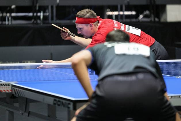 Ricardo Walther at the service GER Erfurt TT Finals 2026 German Championships, Table Tennis Exhibition Hall Erfurt 06 06 2026 GER Erfurt TT Finals 2026 German Championships, Table Tennis Exhibition Hall Erfurt 06 06 2026 Thueringen German Championships 06 06 2026 Erfurt Copyright: xEibner-Pressefoto JoergxHirschx EP_JHH