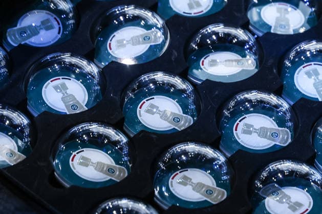 Sport, Football, DFB Cup season 2026 2027 DFB Cup draw for the 1st round 06 06 2026, German Football Museum The lottery balls before the cup draw in the suitcase Dortmund German Football Museum North Rhine-Westphalia Germany