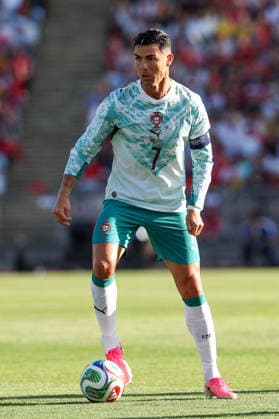 Cristiano Ronaldo Portugal in action, with the ball during the international friendly match between Portugal and Chile at Estadio Nacional do Jamor on June 6, 2026, in Oeiras, Portugal The match serves as preparation for the 2026 FIFA World Cup in the United States Copyright: JoaquimxFerreira