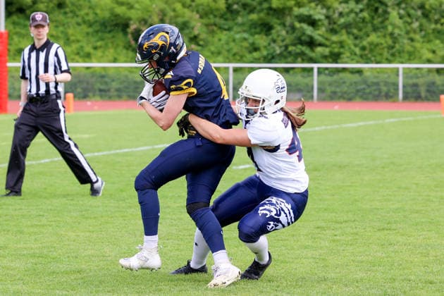 2026 06 06 , Kobras Ladies vs Braunschweig Lions, GFL Women, Stadion Wilmersdorf Lucie Erdmann Kobra Ladies, 04 is held, Leonie Hensiek Lady Lions Braunschweig, 04