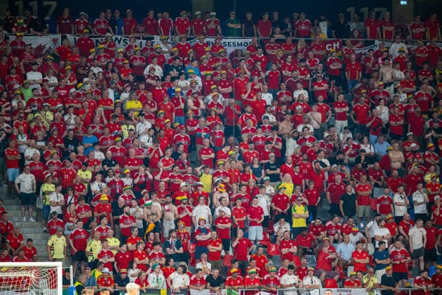 Football - International Friendly, Länderspiel, Nationalmannschaft - Romania v Wales BUCHAREST, ROMANIA - Saturday, June 6, 2026: Wales supporters during an International Friendly match between Romania and Wales at the Stadionul Steaua. (Photo by Alex Nicodim Propaganda) BUCHAREST Stadionul Steaua BUCHAREST ROMANIA  Copyright: xDavidxRawcliffex P2026-06-06-Romania_Wales-114