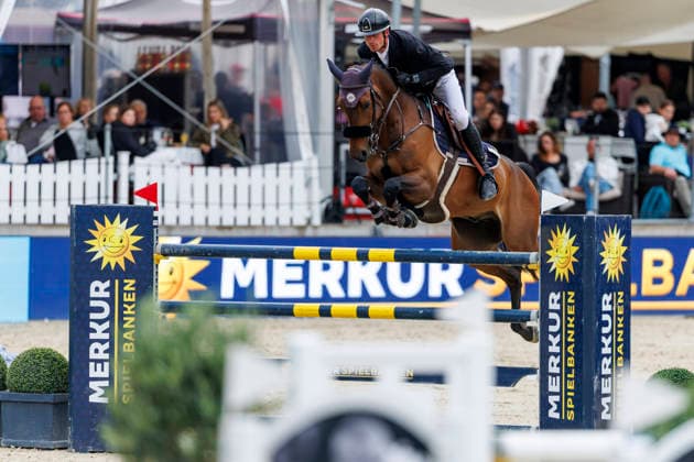 BALVE LONGINES Balve Optimum 2026, BALVE LONGINES Balve Optimum 2026 BUHL Laurenz GER , Captain Bavaria CHAMPIONAT VON BALVE presented by E Holding GmbH, Wocklum Gruppe and Paul Müller GmbH Int jumping competition with jump-off 1 45 m DIETER GRAF LANDSBERG VELEN GEDÄCHTNISPREIS Balve, riding facility Schloss Wocklum 06 June 2026
