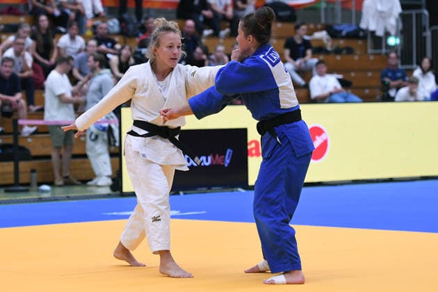 German Judo Championship 2026 on 06 06 2026 in the sports hall on Krefelder Straße in Duisburg Women 57KG Jana Ziegler white Laila Göbel blue xRx