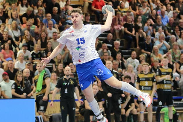 06 06 2026 Handball Men 2025 2026 2 Handball Bundesliga 34 Matchday HC Elbflorenz 2006 Dessau Roßlauer HV 06 BallsportArena Dresden Marcel Nowak Dessau Roßlauer HV, 15, white at goal throw Dresden Saxony Germany
