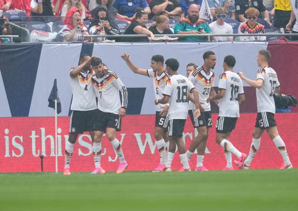 The German team cheers after Kai Havertzs goal Germany, 7 USA, United States vs Germany, International soccer, Friendly match, 06 06 2026 USA, United States vs Germany, International soccer, Friendly match, 06 06 2026 Chicago Copyright: xEibner-Pressefoto ScottxColemanx EP_SCN