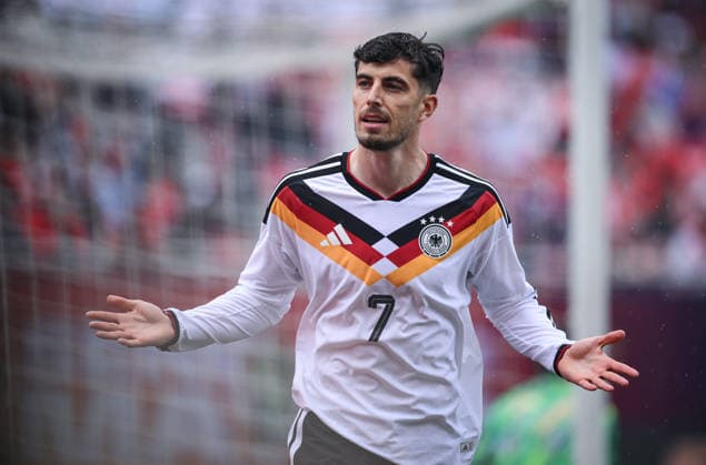 Soccer World Cup 2026 test match in Chicago 06 06 2026 USA Germany JUBEL Germany goal scorer to 0 1 Kai Havertz