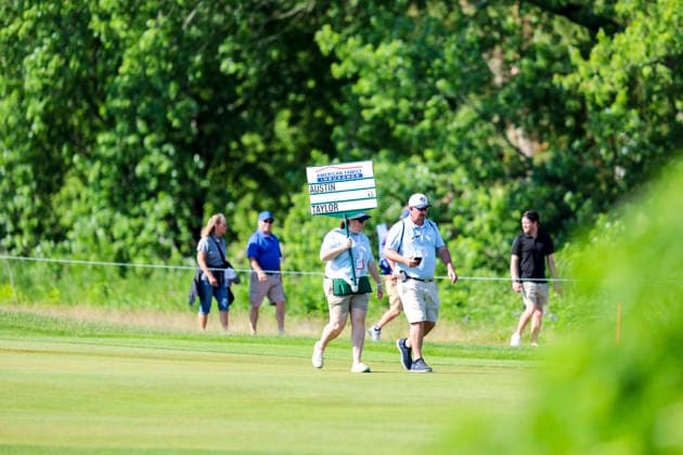 MADISON, WI - JUNE 06: tees off during the second round of the PGA, Golf Herren Tour Champions American Family Insurance Championship golf tournament on June 6, 2026 at TPC Wisconsin Golf Course in Madison, WI. (Photo by Lawrence Iles Icon Sportswire) GOLF: JUN 06 PGA TOUR Champions American Family Insurance Championship EDITORIAL USE ONLY Icon2606060032