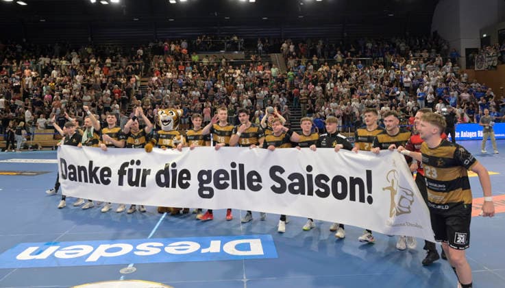 06 06 2026, Thank you for the great season, Elbflorenz says goodbye to the fans and spectators, Handball, 2 Bundesliga, last matchday of the season, HC Elbflorenz Dresden Dessau Rosslauer HV, c Dresden
