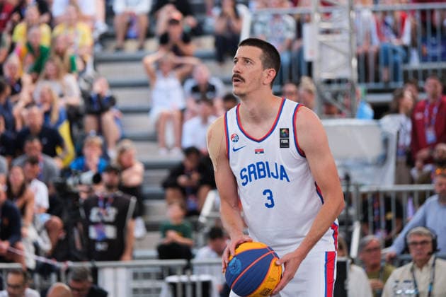 June 6, 2026, Warsaw, Masovian Voivodeship, Poland: Serbia s STRAHINJA STOJACIC (3) takes a free throw during a FIBA 3x3 Basketball World Cup men s quarter-final game between Serbia and Netherlands in Warsaw, Poland. Warsaw Poland - ZUMAk204 20260606_zip_k204_010 Copyright: xRomanxKozielx