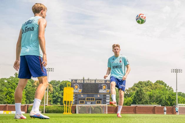 260606 Jens Petter Hauge of the Norwegian national football team at a training session during day 5 of the FIFA World Cup 2026 on June 6, 2026 in Greensboro Photo Vegard Grott BILDBYRAN kod VG VG0941 bbeng fotball football soccer fotboll fifa world cup vm fotball vm norge trening träning training practice precamp pre camp  Copyright: VEGARDxGRoTT BB260606VG026