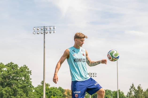 260606 David Moller Wolfe of the Norwegian national football team at a training session during day 5 of the FIFA World Cup 2026 on June 6, 2026 in Greensboro Photo Vegard Grott BILDBYRAN kod VG VG0941 bbeng fotball football soccer fotboll fifa world cup vm fotball vm norge norway trening träning training practice precamp pre camp  Copyright: VEGARDxGRoTT BB260606VG028