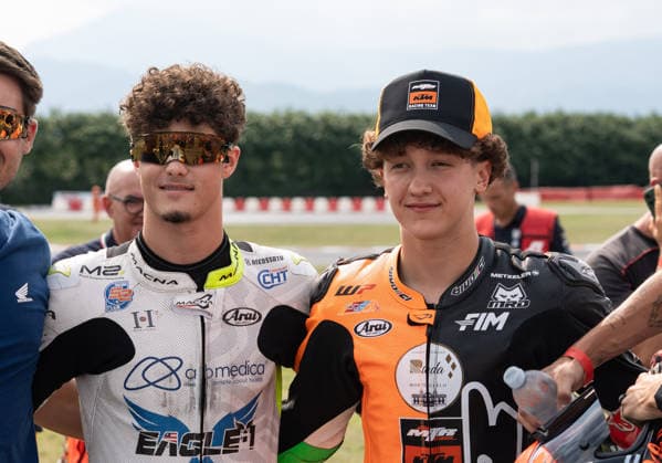 IPA85410327 - Bertola Edoardo (ITA) - KTM and Morosi Alessandro (ITA) - Honda during FIM Supermoto World Championship, WM, Weltmeisterschaft 2026 - Grand Prix of Piemonte, Supermoto race in Busca, Italy, June 06 2026  Copyright: xSilvanoxMarcoxCesario IPAxSportx xx 85410327