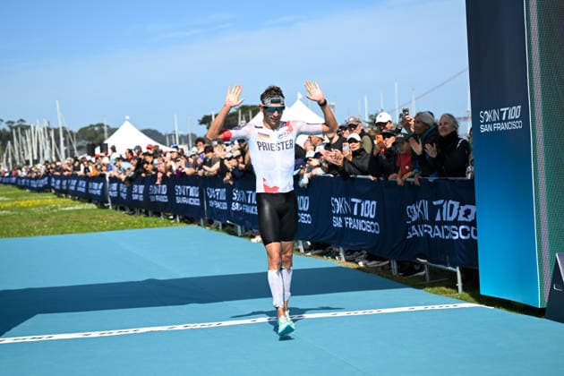 Sokin Escape From Alcatraz Triathlon - T100 San Francisco 2026 SAN FRANCISCO, CA - JUNE 6: Lasse Nygaard Priester wins second place during The Sokin Escape From Alcatraz Triathlon at Marina Blvd in San Francisco, California, United States on June 6, 2026. Tayfun Coskun Anadolu California United States. Editorial use only. Please get in touch for any other usage.  Copyright: x2026xAnadoluxTayfunxCoskunx