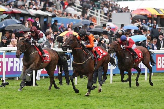 Arklow Lad (J. Harry Davies T. Michael Appleby) wins the Betfred ÔDashÕ Handicap Stakes during The Derby Meeting at Epsom Racecourse, Epsom, UK on 6 June 2026. Copyright: xKenxSparksx 45050085