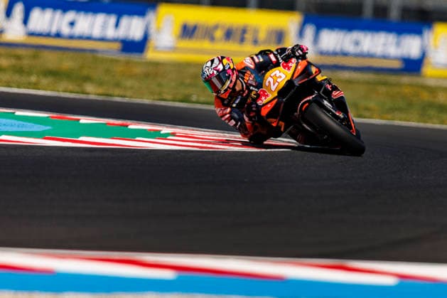 MotoGP of Hungary - Sprint & Qualifying Number 23 Red Bull KTM Tech3 rider Enea Bastianini participates in qualifying at the 2026 Grand Prix of Hungary. Balatonfokajar, Balatonfokajar Hungary  Copyright: xStephenxBlackberryx originalFilename:blackberry-2026gran260606_npYus.jpg