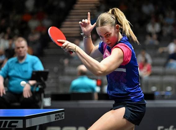 Defending champion Annett Kaufmann SV DJK Kolbermoor advances to the womens DM semi-finals once again Defending champion Annett Kaufmann SV DJK Kolbermoor advances to the womens DM semi-finals once again LOTTO Thüringen TT Finals 2026 in Erfurt German Championships for women and men on June 6, 2026 at Messe Erfurt Erfurt Messe Erfurt Thuringia Germany