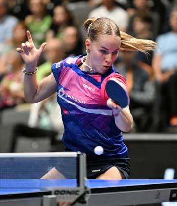 Defending champion Annett Kaufmann SV DJK Kolbermoor advances to the womens DM semi-finals once again Defending champion Annett Kaufmann SV DJK Kolbermoor advances to the womens DM semi-finals once again LOTTO Thüringen TT Finals 2026 in Erfurt German Championships for women and men on June 6, 2026 at Messe Erfurt Erfurt Messe Erfurt Thuringia Germany