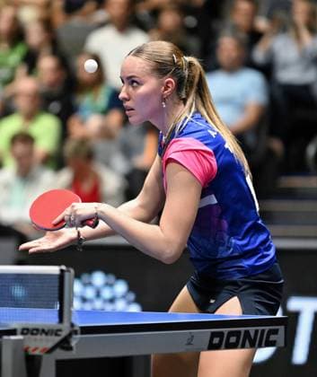 Defending champion Annett Kaufmann SV DJK Kolbermoor advances to the womens DM semi-finals once again Defending champion Annett Kaufmann SV DJK Kolbermoor advances to the womens DM semi-finals once again LOTTO Thüringen TT Finals 2026 in Erfurt German Championships for women and men on June 6, 2026 at Messe Erfurt Erfurt Messe Erfurt Thuringia Germany