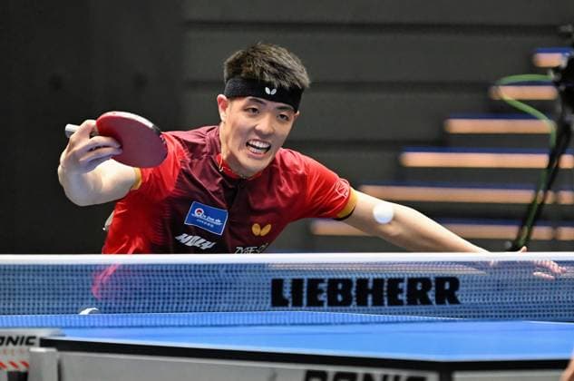 Dang Qiu from Borussia Düsseldorf is in the DM semi-finals Dang Qiu from Borussia Düsseldorf is in the DM semi-finals LOTTO Thüringen TT Finals 2026 in Erfurt German Championships for men and women on June 6, 2026 at Messe Erfurt Erfurt Messe Erfurt Thuringia Germany