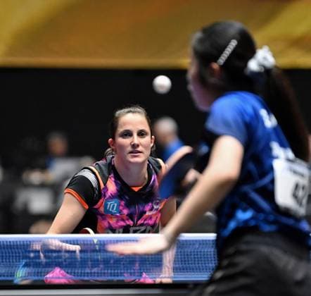 World number nine Sabine Winter TSV Dachau reaches DM semi-finals World number nine Sabine Winter TSV Dachau defeats U15 World Champion Koharu Itagaki in the DM semi-finals LOTTO Thüringen TT Finals 2026 in Erfurt German Championships for men and women on June 6, 2026 at Messe Erfurt Erfurt Messe Erfurt Thuringia Germany