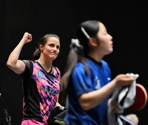 World number nine Sabine Winter TSV Dachau reaches DM semi-finals World number nine Sabine Winter TSV Dachau defeats U15 World Champion Koharu Itagaki in the DM semi-finals LOTTO Thüringen TT Finals 2026 in Erfurt German Championships for men and women on June 6, 2026 at Messe Erfurt Erfurt Messe Erfurt Thuringia Germany