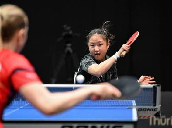 The 16-year-old defensive player Lisa Wang from 1 FC Saarbrücken TT is in the DM semi-finals for the first time The 16-year-old defensive player Lisa Wang from 1 FC Saarbrücken TT is surprisingly in the womens DM semi-finals for the first time LOTTO Thüringen TT Finals 2026 in Erfurt German Championships for women and men on June 6, 2026 at Messe Erfurt Erfurt Messe Erfurt Thuringia Germany