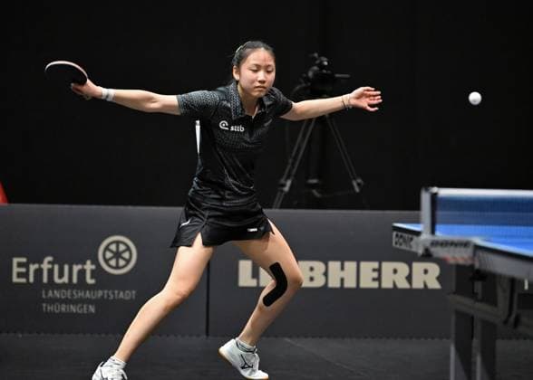 The 16-year-old defensive player Lisa Wang from 1 FC Saarbrücken TT is in the DM semi-finals for the first time The 16-year-old defensive player Lisa Wang from 1 FC Saarbrücken TT is surprisingly in the womens DM semi-finals for the first time LOTTO Thüringen TT Finals 2026 in Erfurt German Championships for women and men on June 6, 2026 at Messe Erfurt Erfurt Messe Erfurt Thuringia Germany