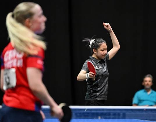 The 16-year-old defensive player Lisa Wang from 1 FC Saarbrücken TT is in the DM semi-finals for the first time The 16-year-old defensive player Lisa Wang from 1 FC Saarbrücken TT is surprisingly in the womens DM semi-finals for the first time LOTTO Thüringen TT Finals 2026 in Erfurt German Championships for women and men on June 6, 2026 at Messe Erfurt Erfurt Messe Erfurt Thuringia Germany