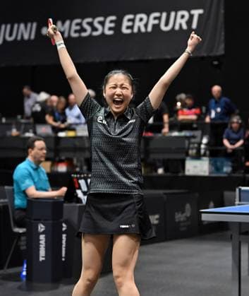The 16-year-old defensive player Lisa Wang from 1 FC Saarbrücken TT is in the DM semi-finals for the first time The 16-year-old defensive player Lisa Wang from 1 FC Saarbrücken TT is surprisingly in the womens DM semi-finals for the first time LOTTO Thüringen TT Finals 2026 in Erfurt German Championships for women and men on June 6, 2026 at Messe Erfurt Erfurt Messe Erfurt Thuringia Germany