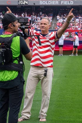 2026 Soccer International Friendly, Länderspiel, Nationalmannschaft - USMNT vs Germany Former US Men s national team, Nationalteam mid-fielder Eric Wynalda is recognized as a member of the 1994 USMNT before the 2026 International Friendly World Cup tune-up Coca-Cola Sendoff Match vs Germany National Team at Soldier Field in Chicago, IL on Jun 6. Germany defeated USMNT 2-1. (Max Siker Image of Chicago Illinois United States EDITORIAL USE ONLY Copyright: xImagexofxSportx MaxxSikerx iosphotos411802