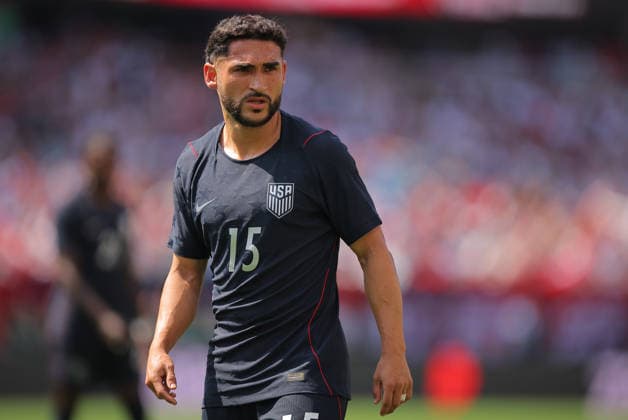 CHICAGO, IL - JUNE 06: Cristian Roldan 15 of the United States looks on during a friendly match between Germany on June 6, 2026 at Soldier Field in Chicago, Illinois. (Photo by Melissa Tamez Icon Sportswire) SOCCER: JUN 06 USA vs Germany EDITORIAL USE ONLY Icon260606078