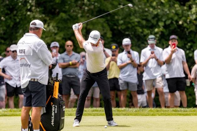 June 6, 2026, Dublin, Ohio, U.S: Justin Rose hits from the fairway during the third round of The Memorial Tournament at Muirfield Village Golf Club, Dublin, Ohio. PGA, Golf Herren Tour 2026 - The Memorial Tournament - Third Round  - ZUMAs304 20260606_zaf_s304_025 Copyright: xScottxStuartx