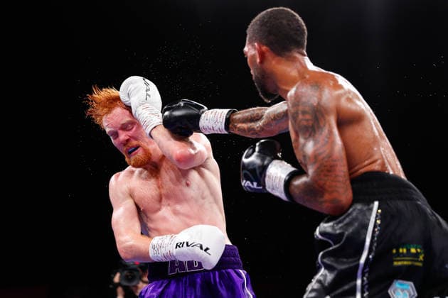 Sheffield Fight Week Aaron Bowen (purple shorts) competes against Troy Coleman during their Middleweight Contest at Utilita Arena Sheffield, Sheffield 06 06 2026 UK Newspapers OUT Copyright: xMaxxTomlinsonx FIL-23539-0044