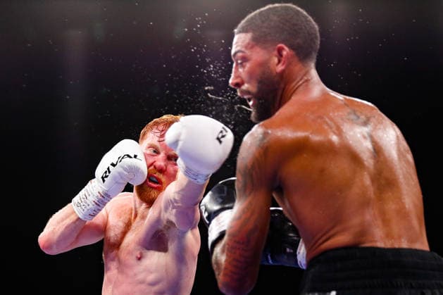 Sheffield Fight Week Aaron Bowen (purple shorts) competes against Troy Coleman during their Middleweight Contest at Utilita Arena Sheffield, Sheffield 06 06 2026 UK Newspapers OUT Copyright: xMaxxTomlinsonx FIL-23539-0047
